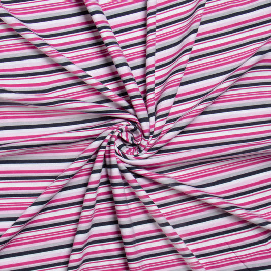 Cotton Knit Raspberry Stripe