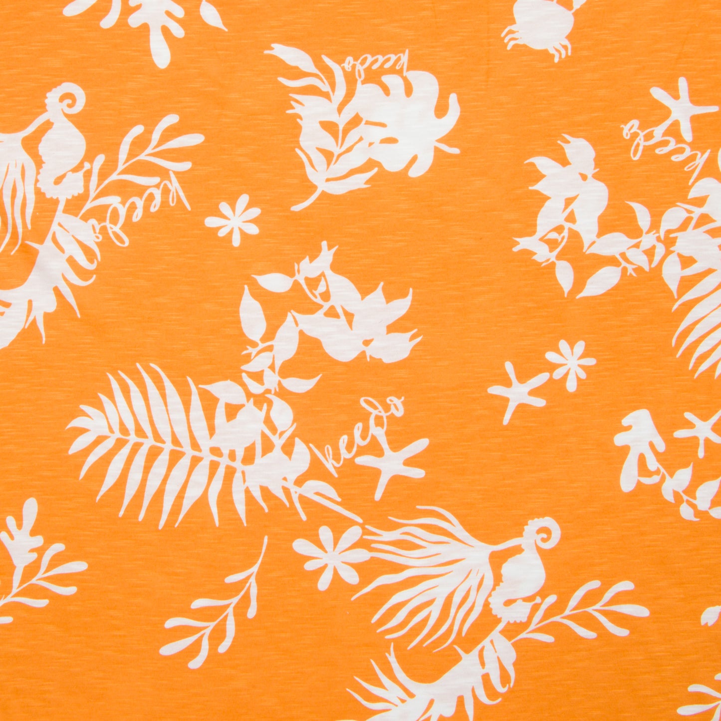 Cotton Knit Tropical Orange Printed