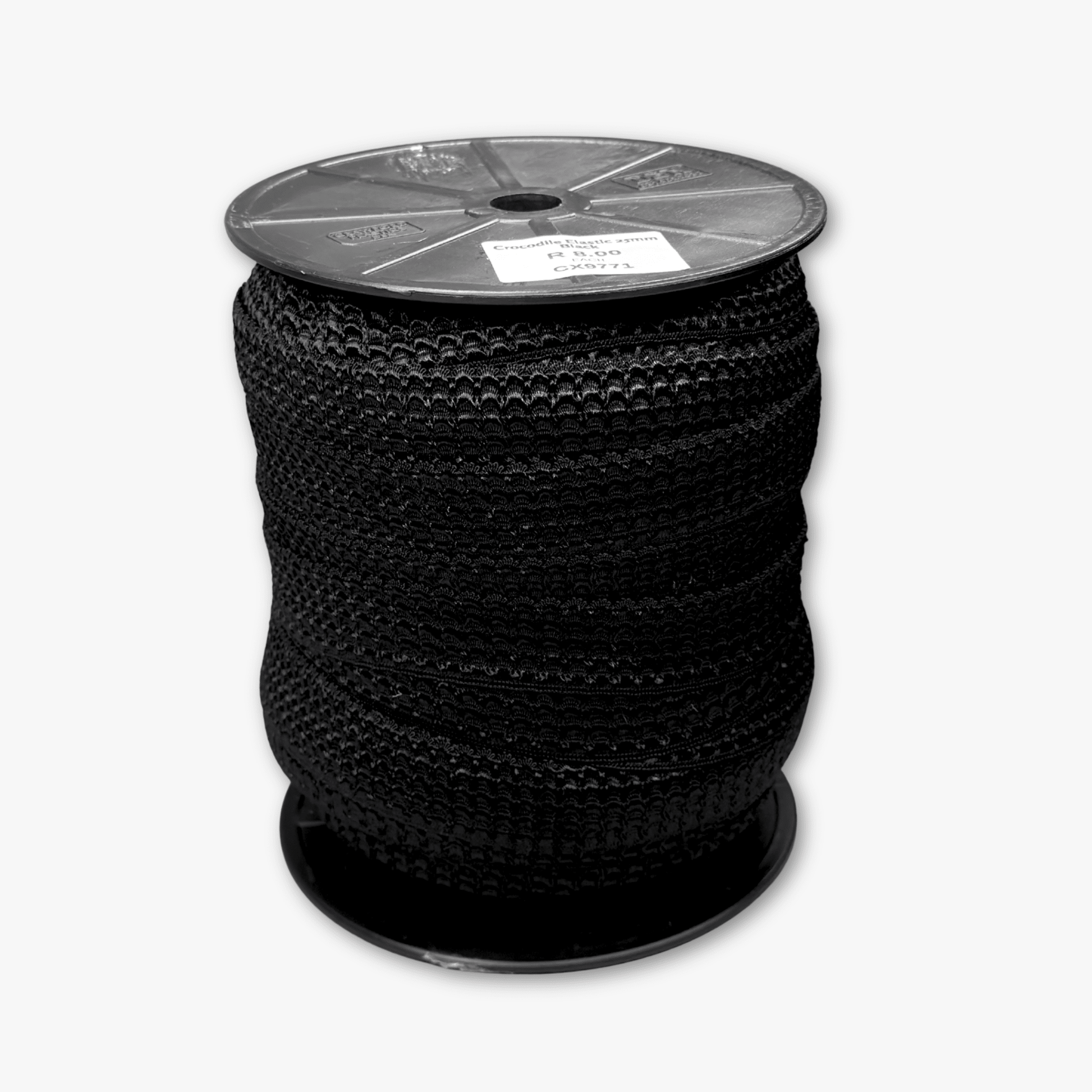 Crocodile Elastic 25mm Black - Discontinued - Ragland Fabrics