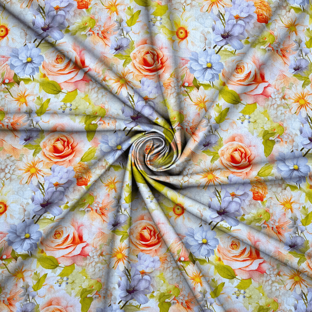 Viscose Printed Challis Des.1 3 - Ragland Fabrics