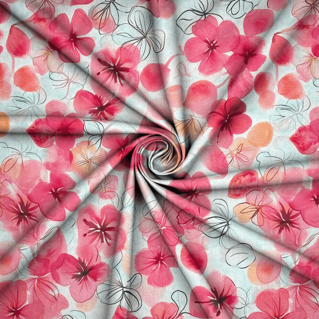Viscose Printed Challis Des.6 1 - Ragland Fabrics