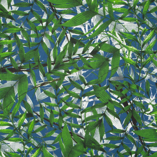 Cotton Canvas Printed Jungle Blue