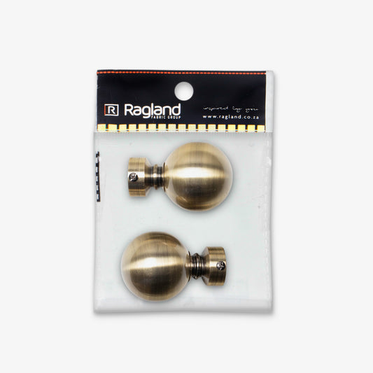 Finial Ball 25mm Antique Brass (Pack of 2)