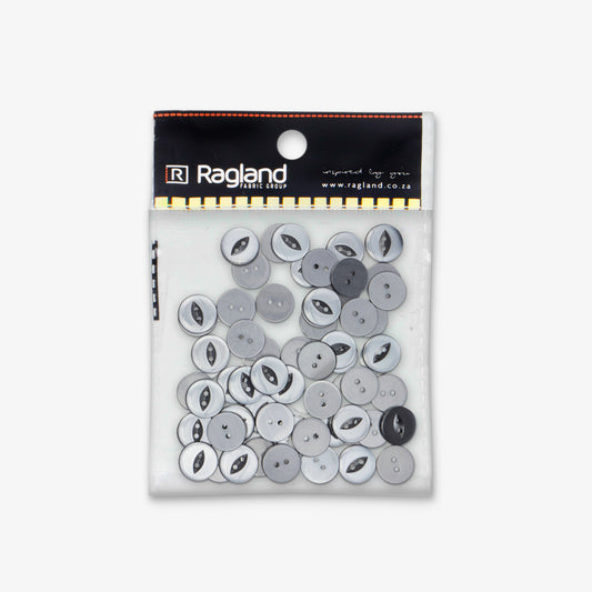 Buttons Fish Eye Grey - 19mm