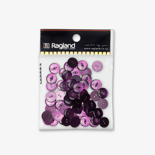 Buttons Fish Eye Purple - 19mm