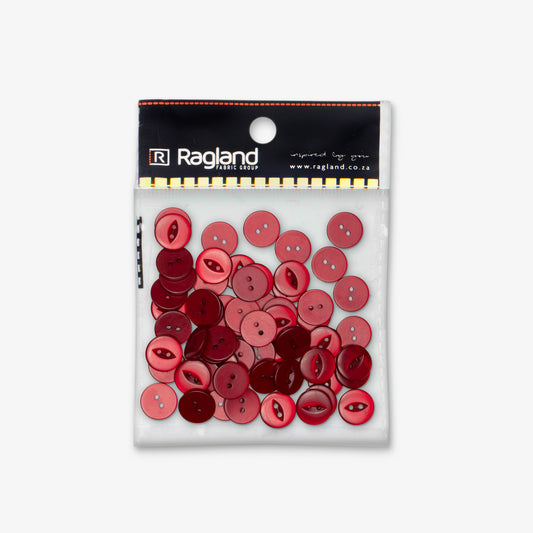 Buttons Fish Eye Maroon - 19mm