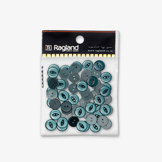 Buttons Fish Eye Teal - 19mm
