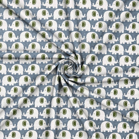 Flannel Brushed Poly Cotton | Elephant Doodle 2683 - Ragland Fabrics