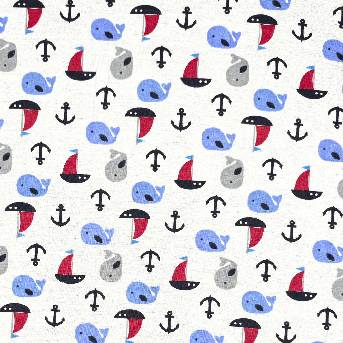 Flannel Brushed Poly Cotton | Whale Sail 2383 - Ragland Fabrics