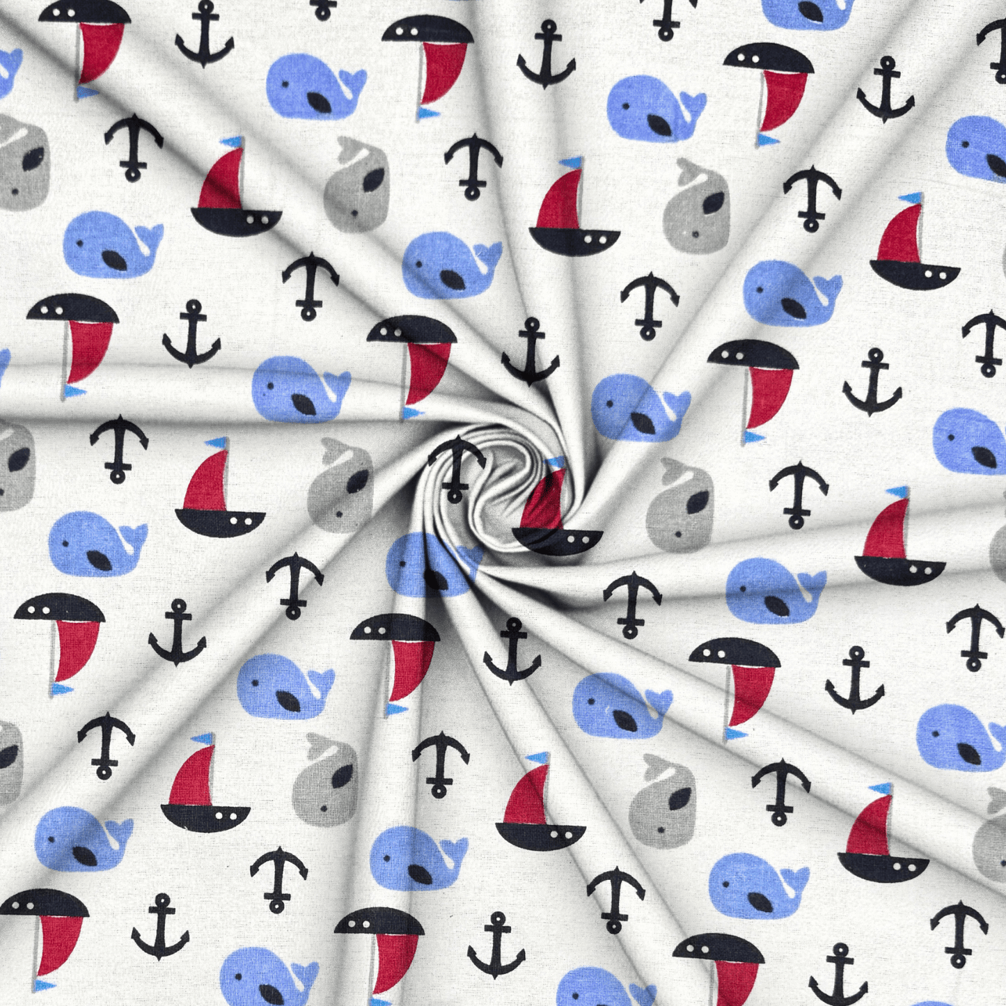 Flannel Brushed Poly Cotton | Whale Sail 2383 - Ragland Fabrics
