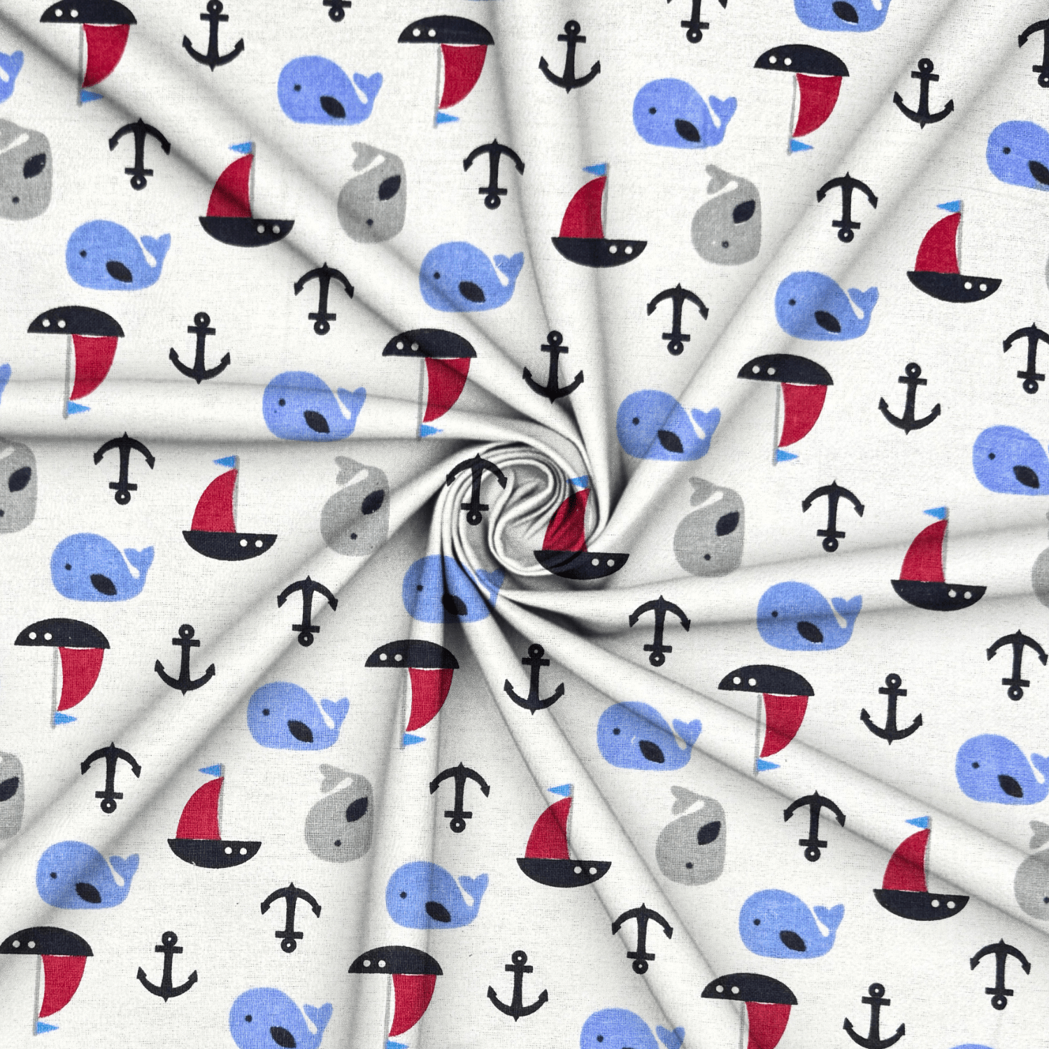 Flannel Brushed Poly Cotton | Whale Sail 2383 - Ragland Fabrics