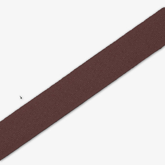 Twill Tape Polyester Chocolate #19 25mm (100m)