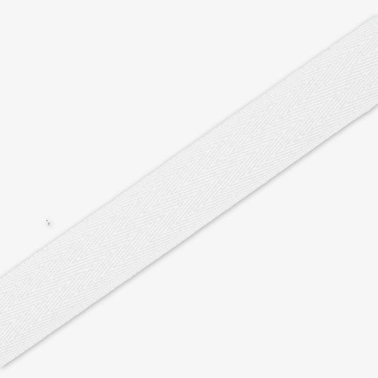 Twill Tape Polyester White #16 25mm (100m)