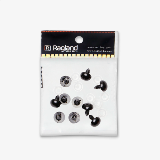 Teddy Eyes Black 16mm (5 Pairs)