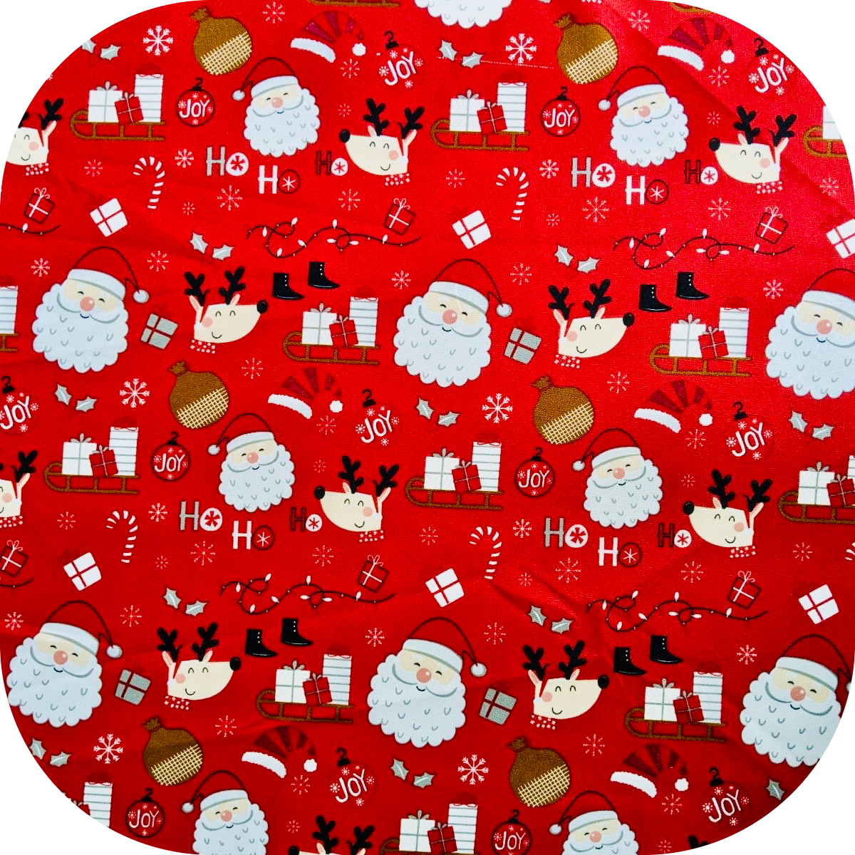 Christmas Printed Mini Matt Santa Joy Red