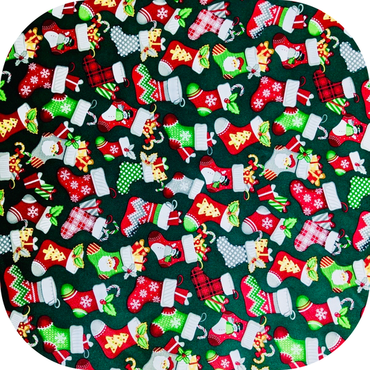 Christmas Printed Mini Matt Stocking Green