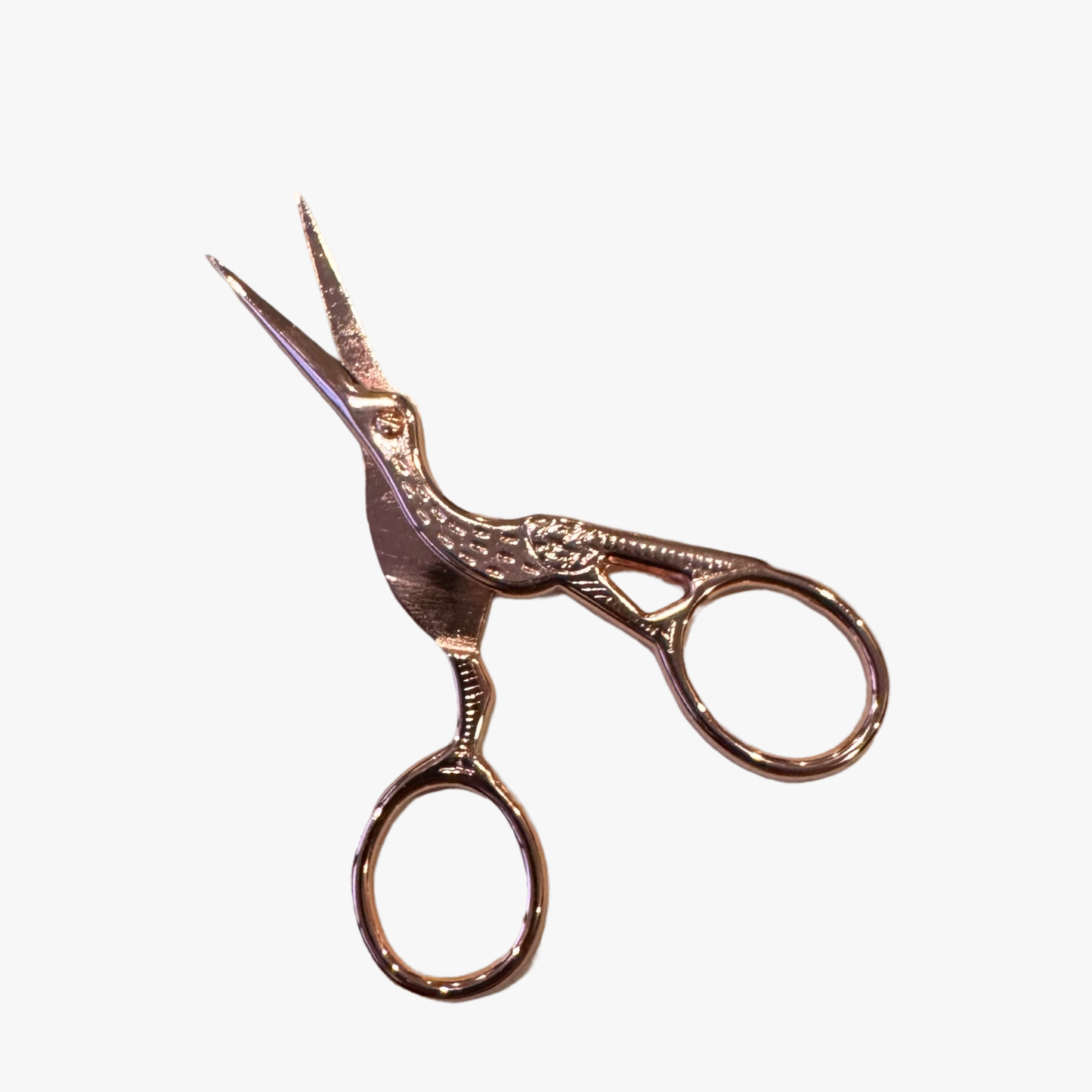 Stork Embroidery Scissors Rose Gold