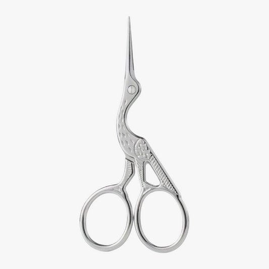 Stork Embroidery Scissors Silver