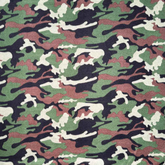 Printed Polar Fleece Camo Green