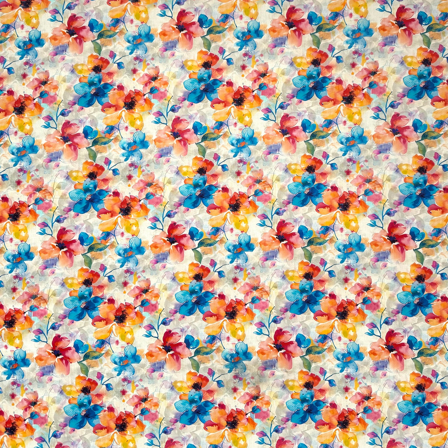 Viscose Printed Challis Summer Fun Teal