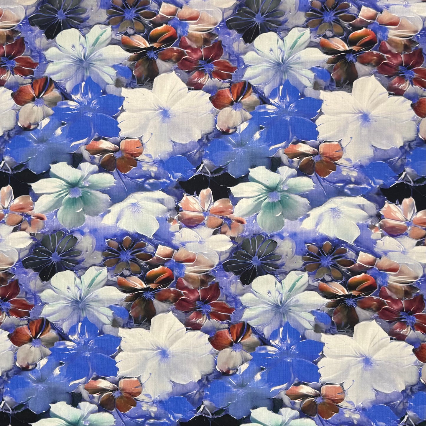 Viscose Printed Challis Summer Blues