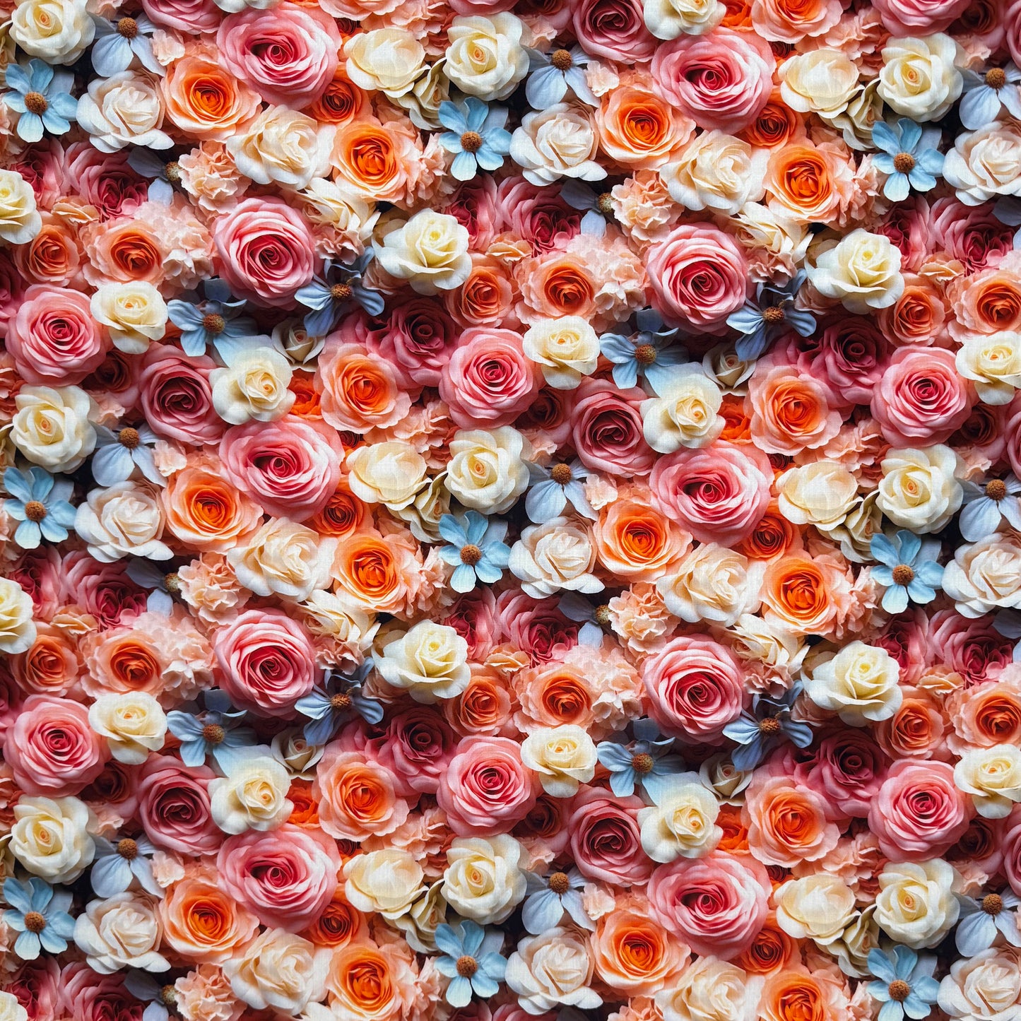 Viscose Printed Challis Roses Peach