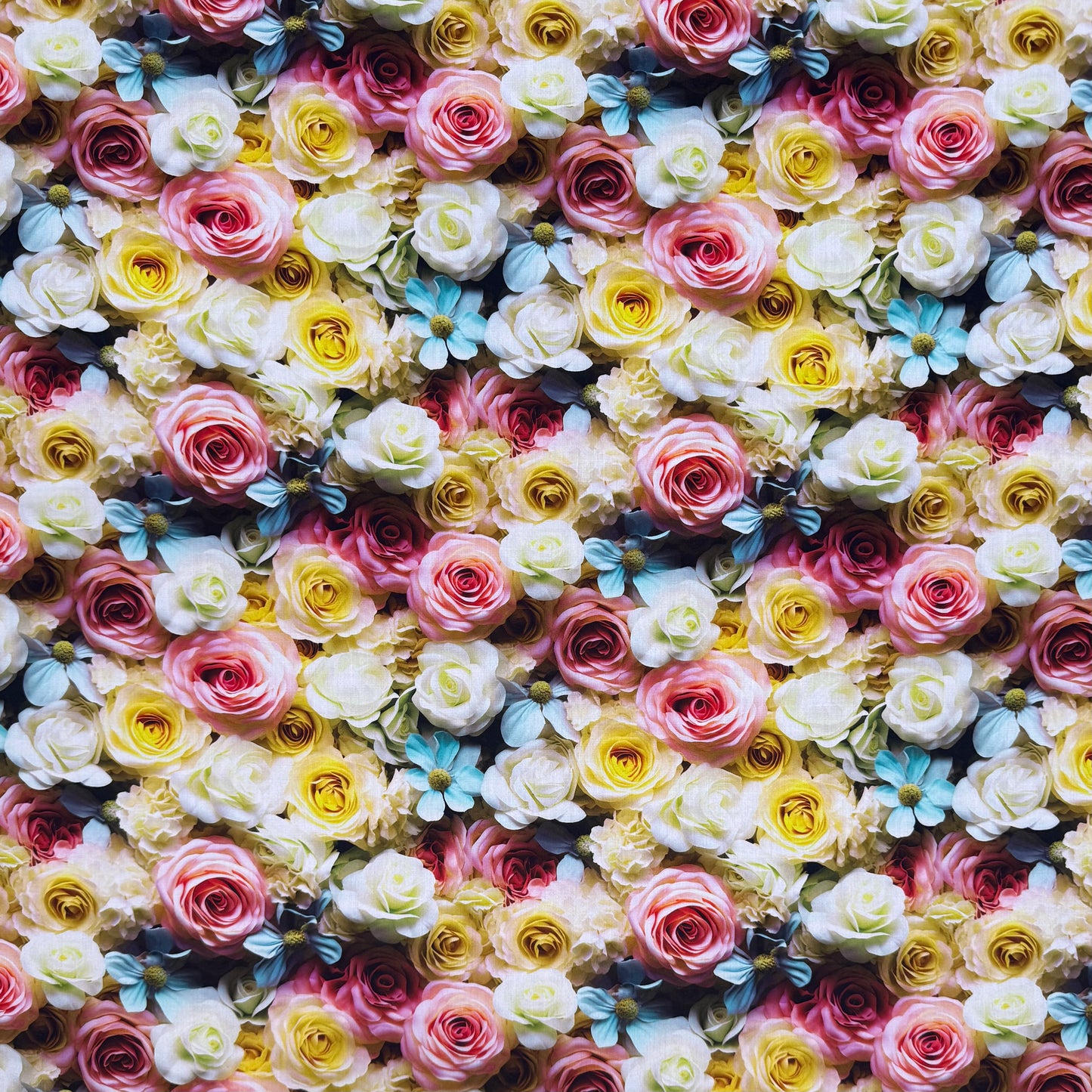 Viscose Printed Challis Roses Yellow