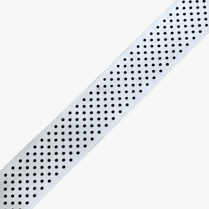 Satin Ribbon White Black Polka Dot - 3 Sizes - Ragland Fabrics