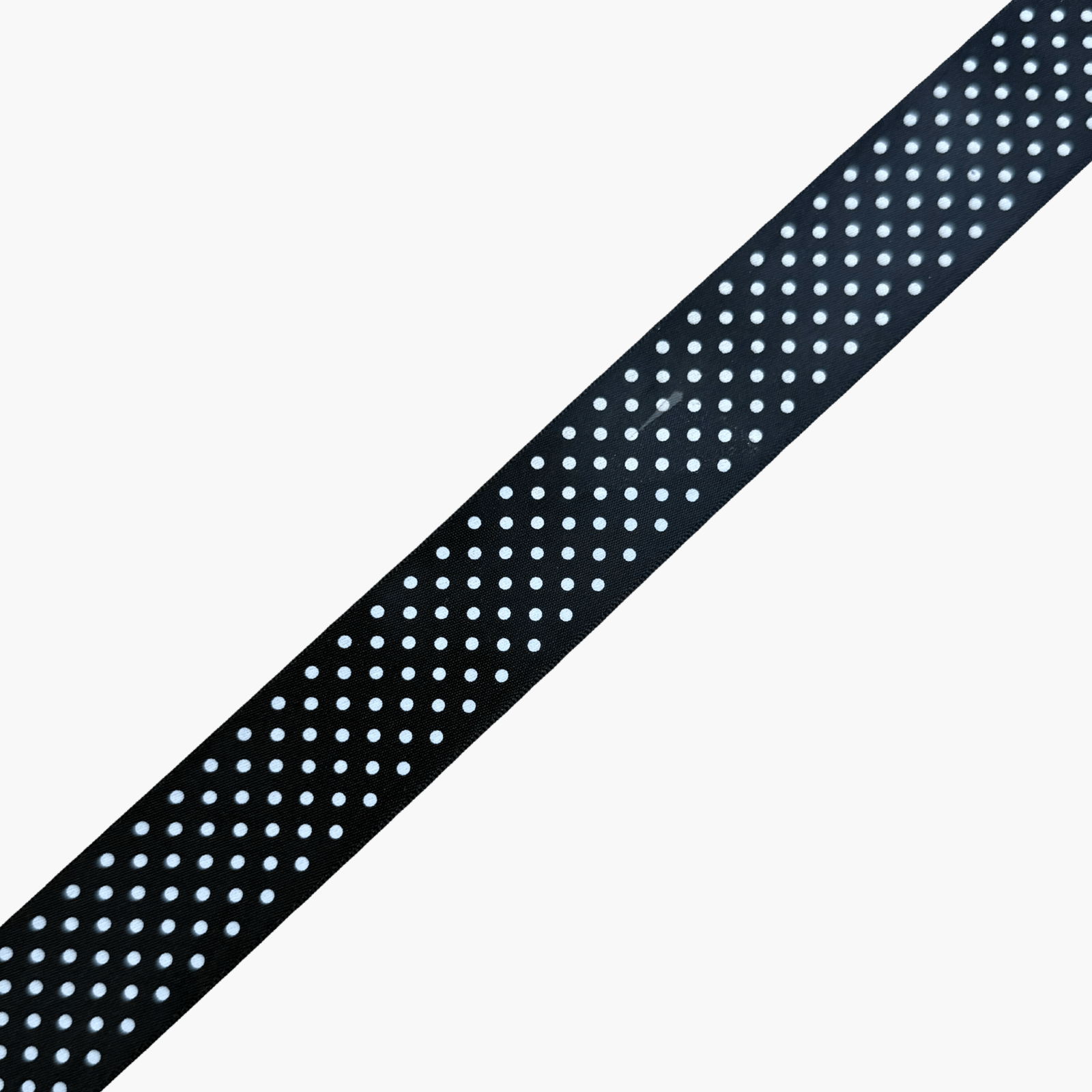 Satin Ribbon Black with White Dot 30mm - Ragland Fabrics