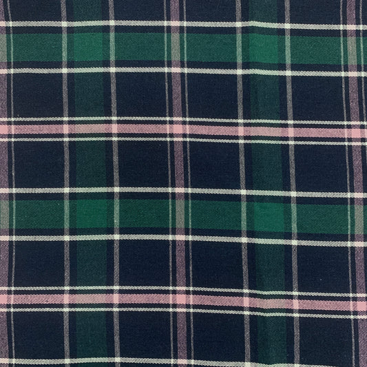 Printed Poly Cotton Pink & Green Checks