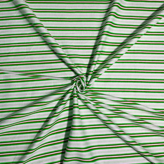 Flannel Brushed Cotton | Stripe Green #2