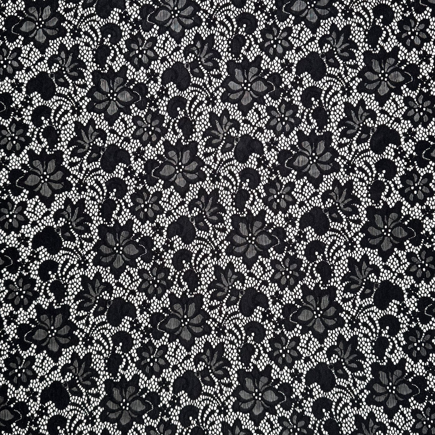 Lace Fabric - Floral Black