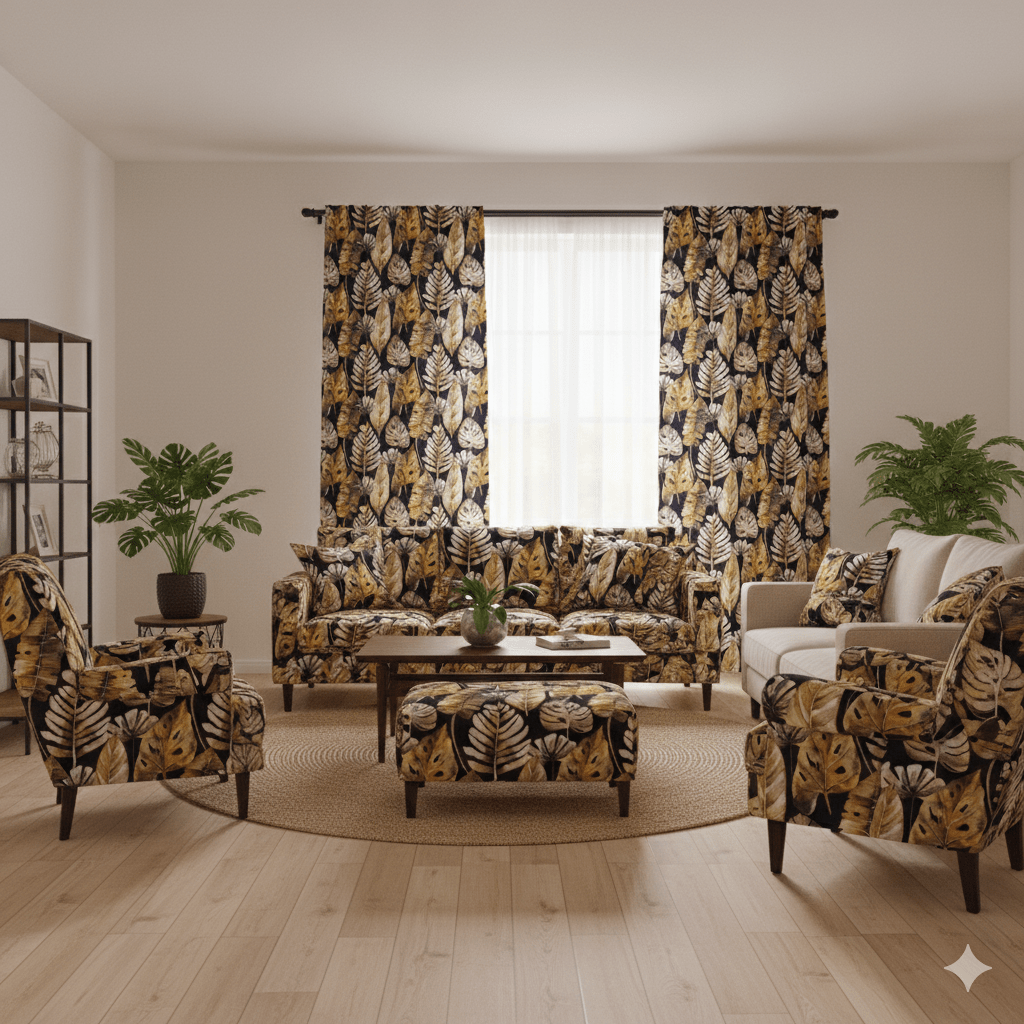 Printed Velvet Autum Leaf - Ragland Fabrics