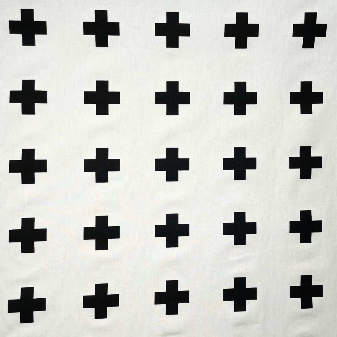 European 100% Cotton | Swiss Cross Black - Ragland Fabrics