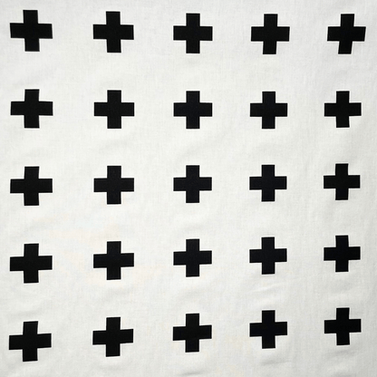 European 100% Cotton | Swiss Cross Black - Ragland Fabrics