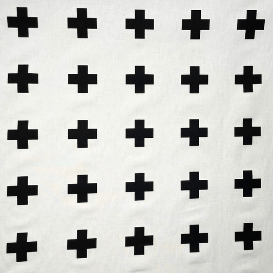European 100% Cotton | Swiss Cross Black - Ragland Fabrics