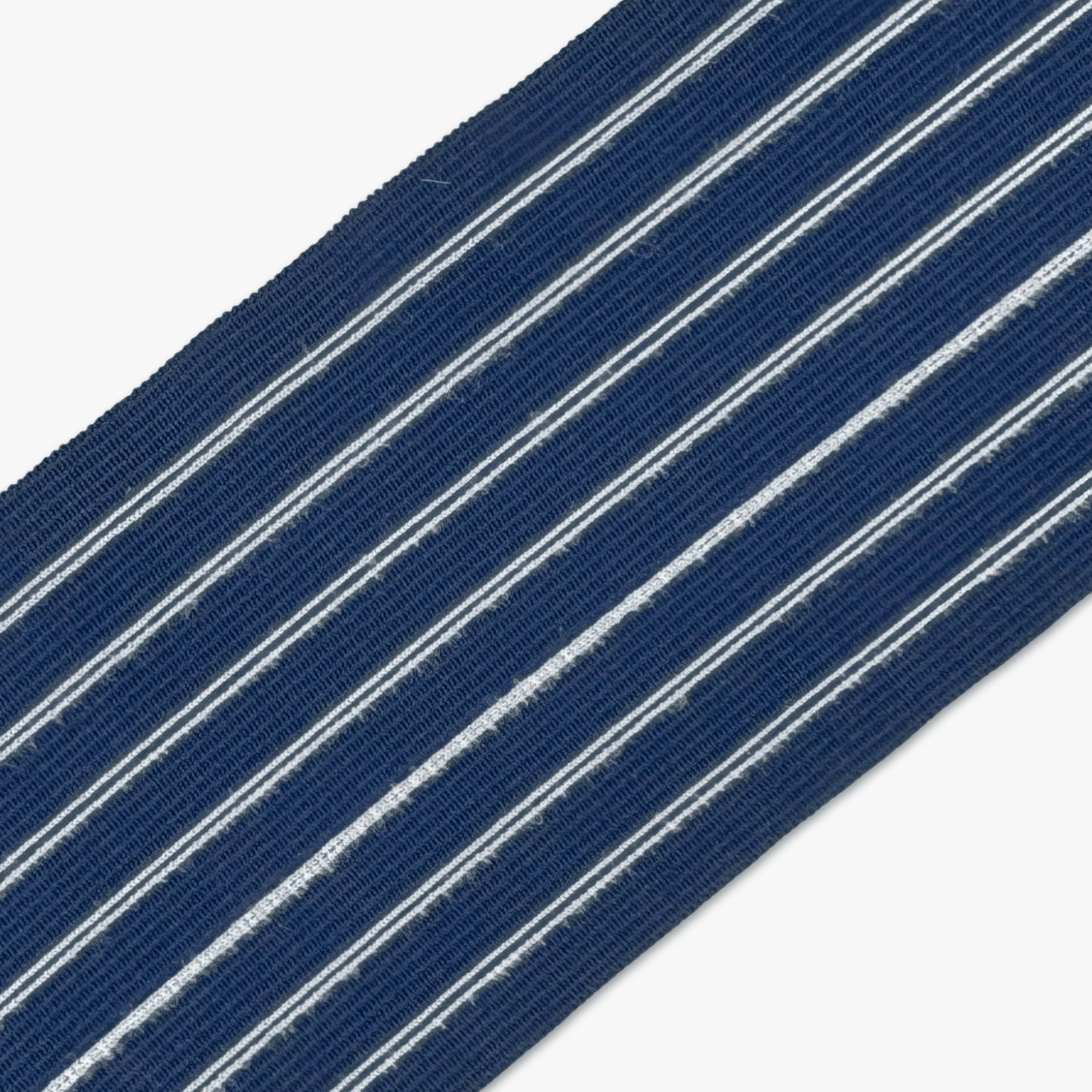 Knitted Elastic Navy White Stripe 85mm - Ragland Fabrics