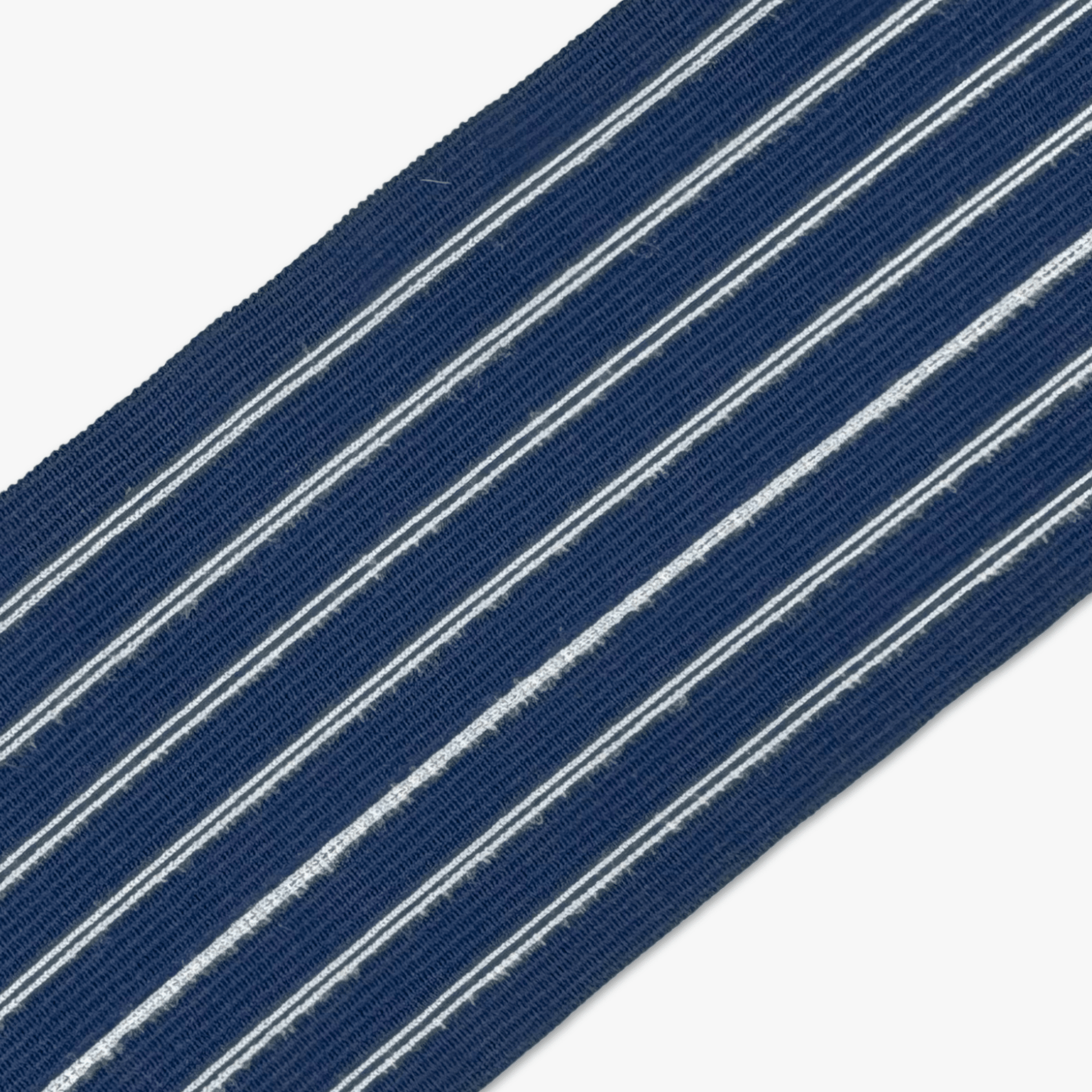 Knitted Elastic Navy White Stripe 85mm - Ragland Fabrics