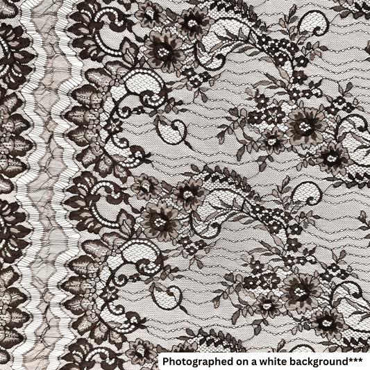 Designer Dress Corded Lace - Brown - Ragland Fabrics