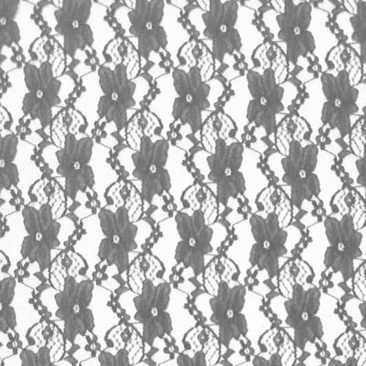 Lace Fabric Grey Floral - Discontinued - Ragland Fabrics
