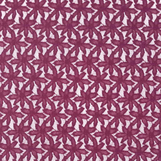Lace Fabric Maroon Flower - Discontinued - Ragland Fabrics