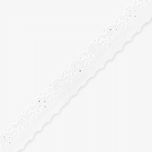 Lace Anglaise White (MEA30A) - Ragland Fabrics