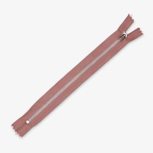 Metal Trouser Zips Redwood - 20cm