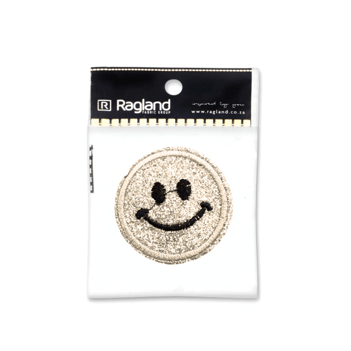 Motif Iron On Badge - SMILEY CREAM - Ragland Fabrics