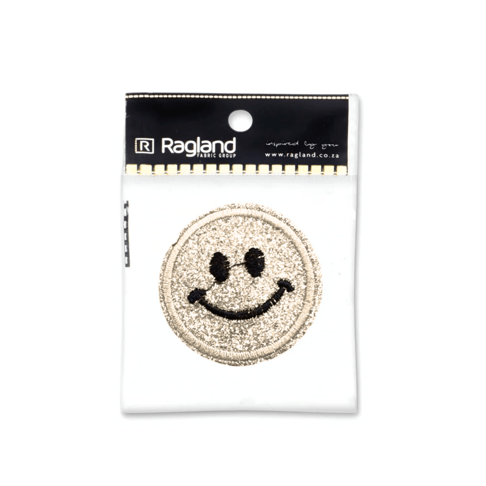 Motif Iron On Badge - SMILEY CREAM - Ragland Fabrics