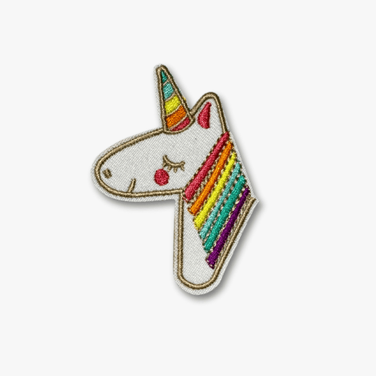 Motif Iron On Badge - WHITE UNICORN - Ragland Fabrics