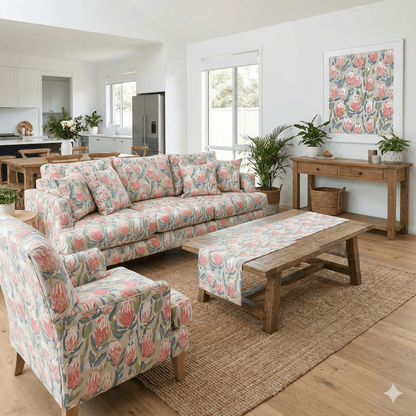 Printed Velvet Naive Protea - Ragland Fabrics