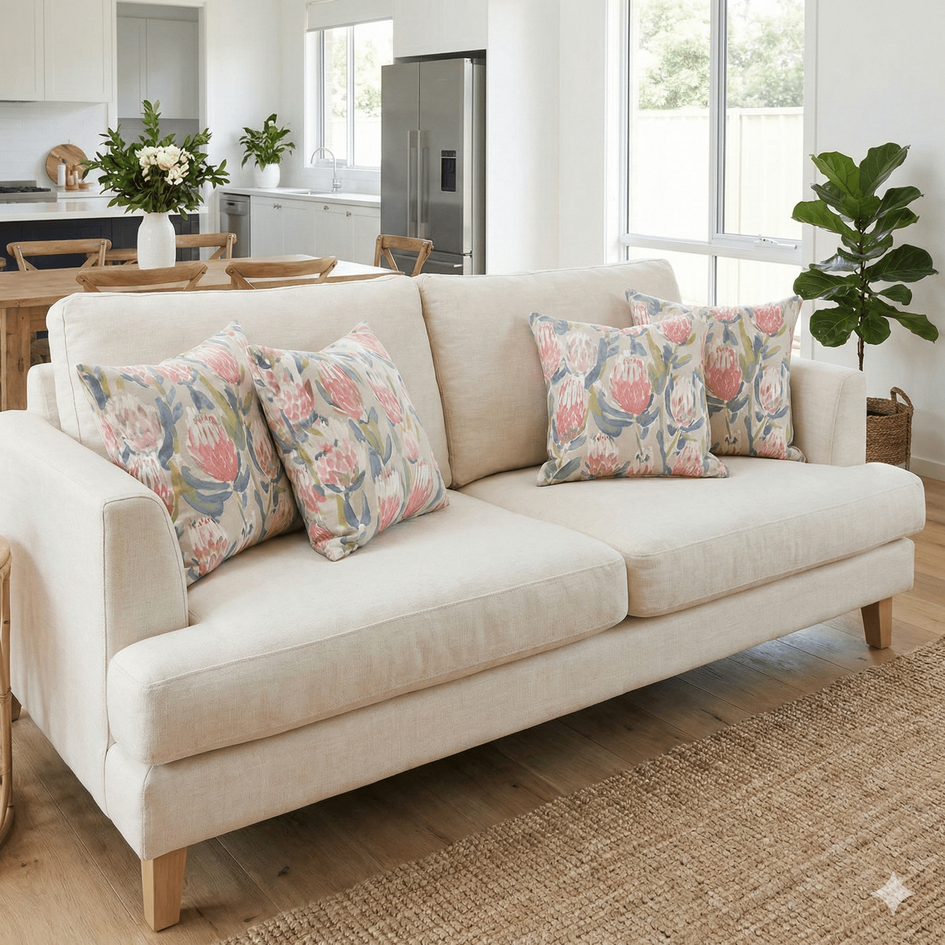 Printed Velvet Naive Protea - Ragland Fabrics