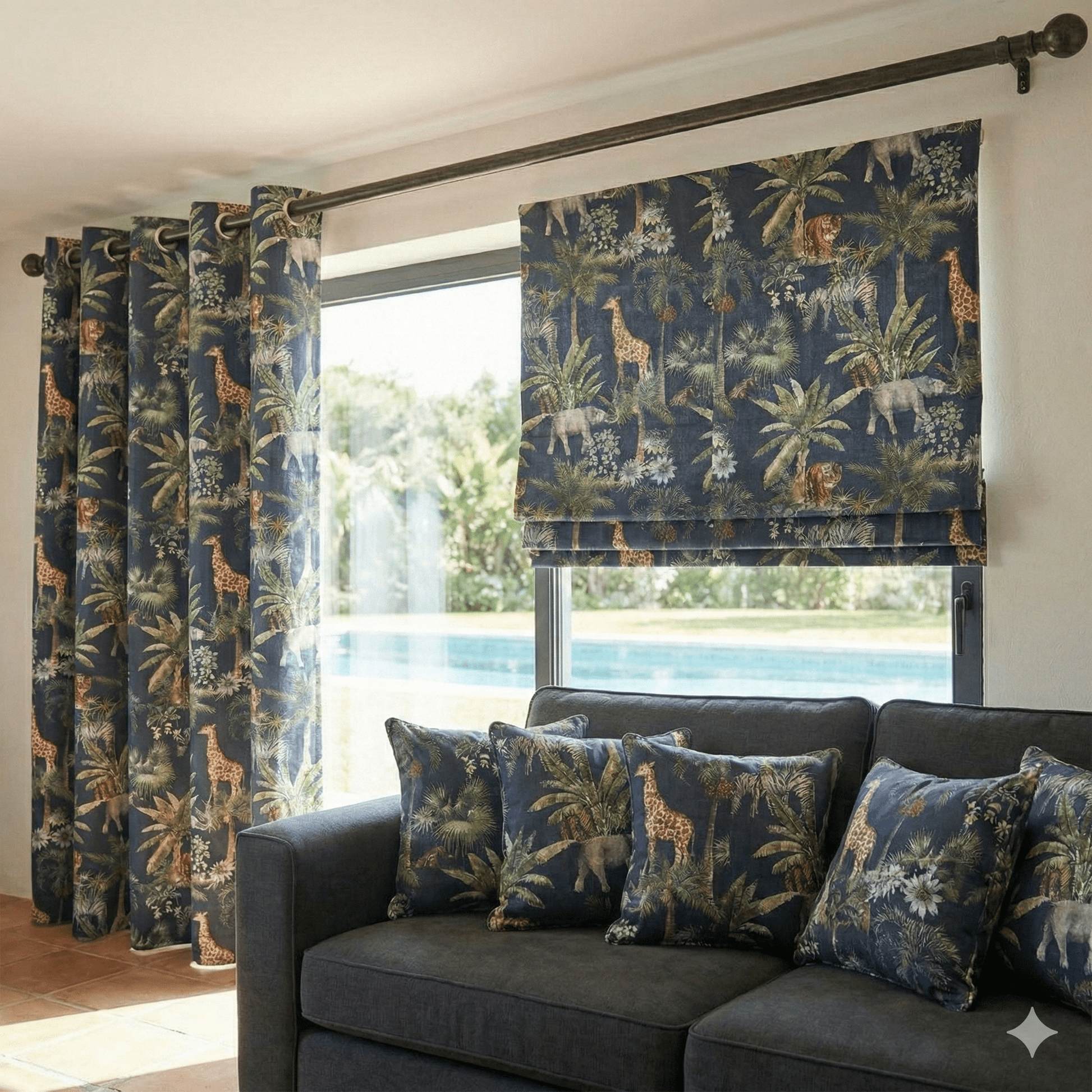 Box Weave Furnishing Night Jungle - Ragland Fabrics
