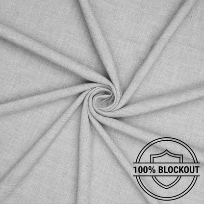 Orient Linen Look Curtaining Oyster Grey